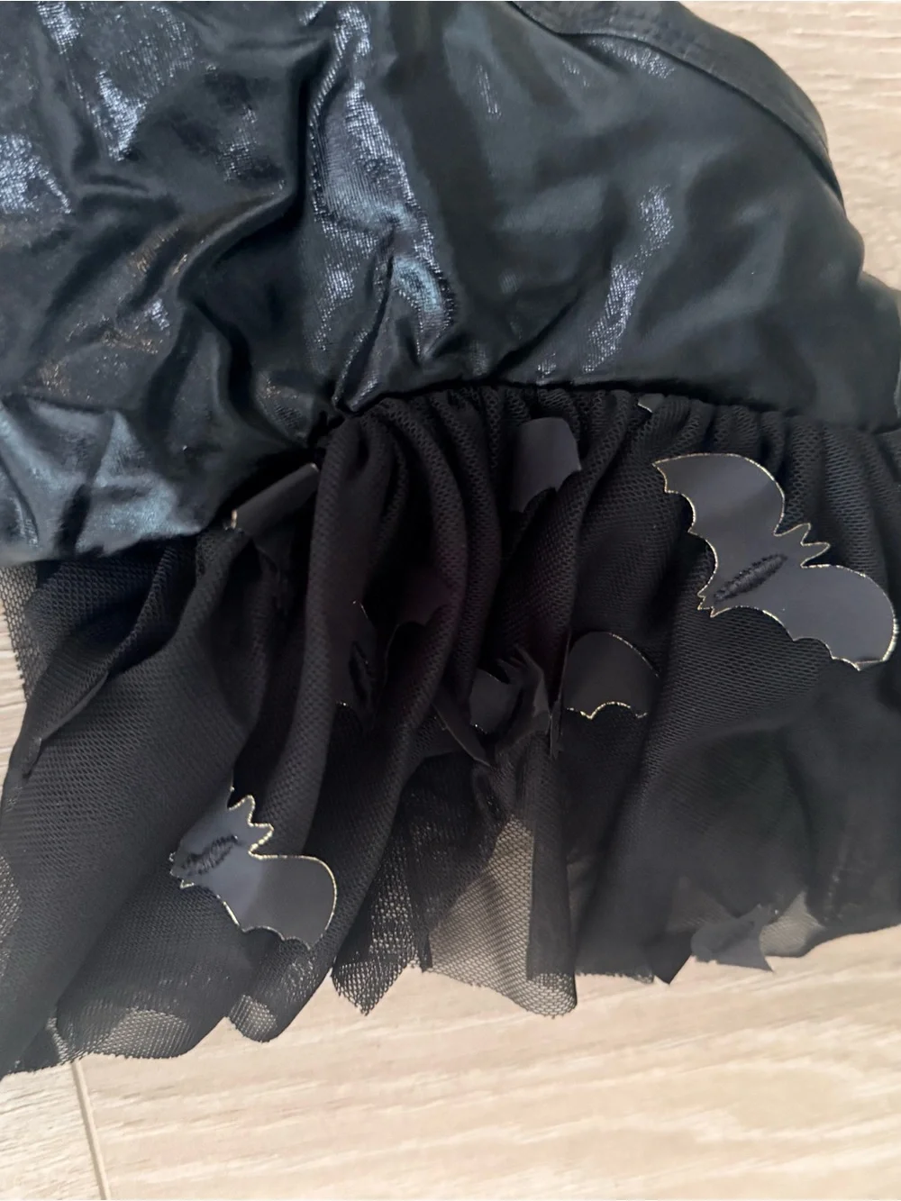 Black Ruffled Sleeve Kids One-Piece Leotard